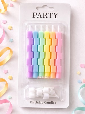 Parti Pera Şekilli Makaron Pasta Mumu 6 Adet Doğum Günü Pasta Mumu