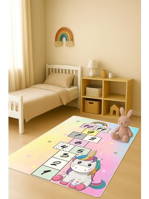 Dolce Mariee Modern Dijital Baskı Kaymaz Taban Çocuk ve Genç Odası Halısı H0683