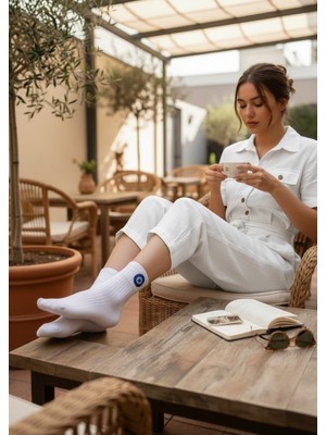 Lascaris Kadın 12’li Premium Soket Çorap Seti – Taşlı Nazar Boncuk Desenli (12 Çift)