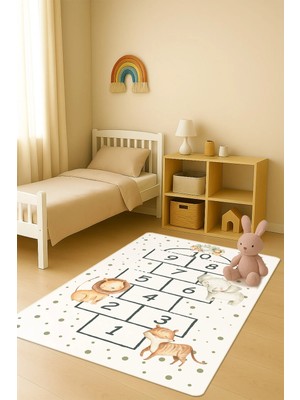Dolce Mariee Modern Dijital Baskı Kaymaz Taban Çocuk ve Genç Odası Halısı H0697
