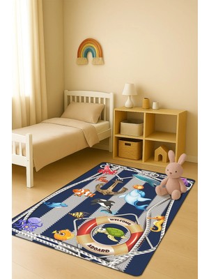 Dolce Mariee Modern Dijital Baskı Kaymaz Taban Çocuk ve Genç Odası Halısı H0679