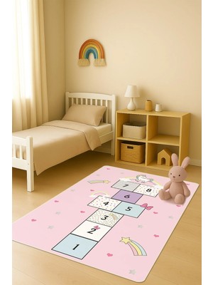 Dolce Mariee Modern Dijital Baskı Kaymaz Taban Çocuk ve Genç Odası Halısı H0684