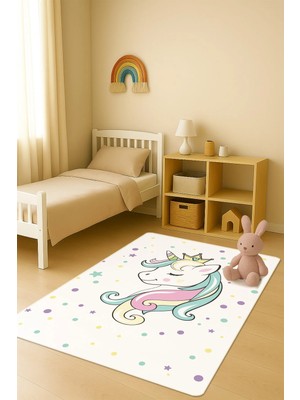 Dolce Mariee Modern Dijital Baskı Kaymaz Taban Çocuk ve Genç Odası Halısı H0772