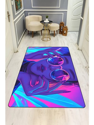 Dolce Mariee Modern Dijital Baskı Kaymaz Taban Çocuk ve Genç Odası Halısı H0621