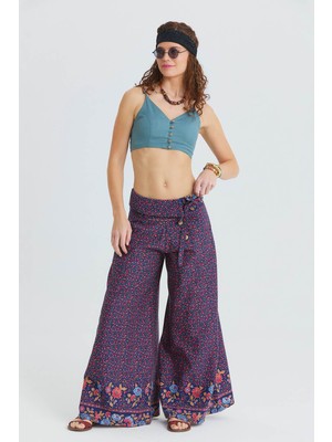 Los Banditos Düşük Bel Düğmeli Bol Paça Pantolon