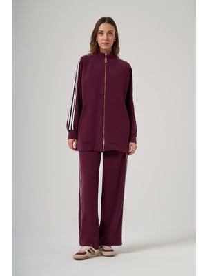 Nuss 1092 Şerit Detay Hakim Yaka Pantolonlu Takım