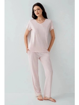 Pierre Cardin V Yaka Kısa Kol Kadın Pijama Takım 9217