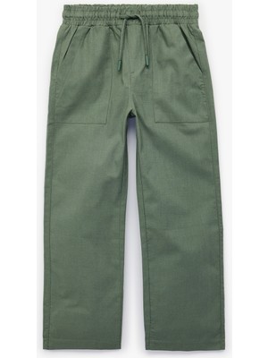 Koton Beli Bağcıklı Cep Detaylı Pamuklu Pantolon