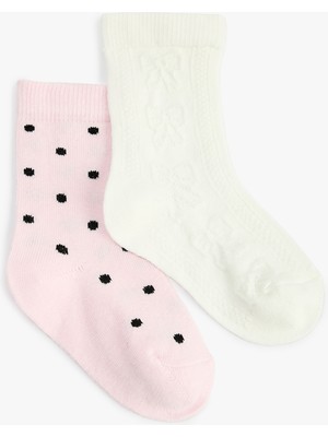 Koton Pamuklu Desenli 2'li Çorap Seti