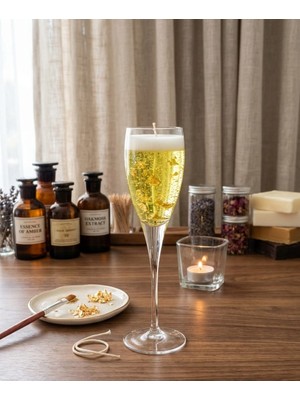 Velmor Candle Velmor Gold Serisi Altın Varaklı Şampanya Jel Mum