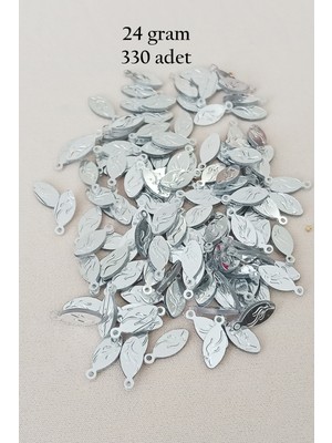 Esranın Dünyası Oya Abiye Bileklik Kolye Pleksi Metalik Plastik Pul Gümüş Renk 24 Gram 330 Adet - BNC575