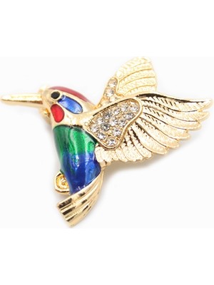 Esranın Dünyası Arı Kuşu Broş - Yeşil