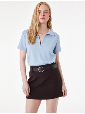 Koton Regular Fit Kısa Kollu Kesik Polo Yaka Tişört