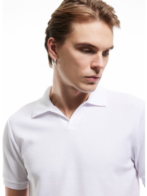 Koton Kısa Kollu Regular Fit Pamuk Karışımlı V Yaka Polo Tişört