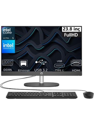 Hp Proone 240 G10 Ultra 5 125U D1GD0ET-K12 128GB 1tb Intel Graphics Freedos 23.8" Full Hd All In One Pc
