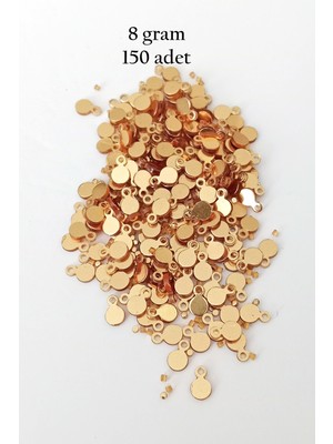 Esranın Dünyası Oya Abiye Bileklik Kolye Pleksi Metalik Plastik Pul Altın Renk 8 Gram 150 Adet - BNC497