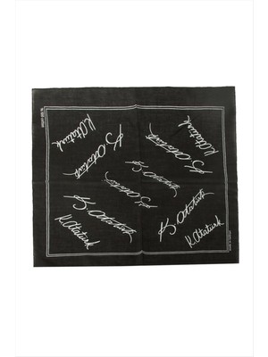 Atatürk Imzalı Desenli Bandana 50*50 Nemere