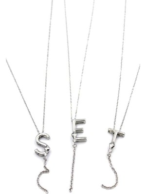 Esranın Dünyası Uzak Şehir Harf Kolye - Gümüş