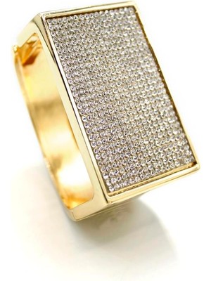 Esranın Dünyası Taşlı Plaka Bilezik - Altın