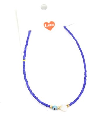 Esranın Dünyası Afgan Boncuk Halhal - Mavi