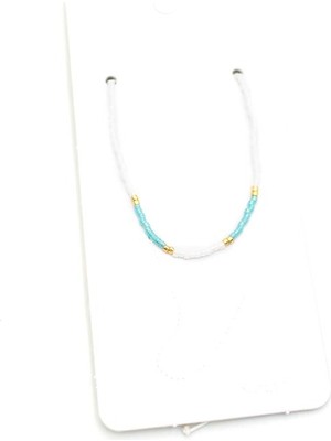 Esranın Dünyası Kum Boncuk Halhal - Beyaz