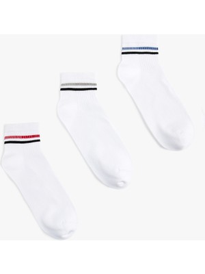 Koton Çizgili Pamuklu 3'lü Patik Çorap Seti