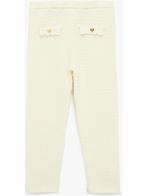 Koton Viskon Karışımlı Düğme Detaylı Triko Pantolon