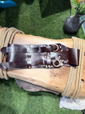 Yılday Gür Butik Phoebe El Yapımı Çift Kayışlı Hakiki Deri Bohem Korse Kemer - Standart Beden