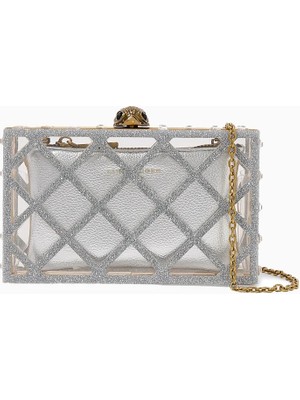 Kurt Geiger Crystal Quilt Box Kristalli Mini, El Işçiliği Clutch ve Çapraz Kadın Çanta