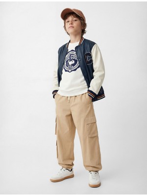 Koton Uzun Kollu Bisiklet Yaka Fermuar Detaylı Suni Deri Kolej Ceket