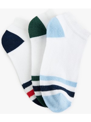 Koton Pamuklu 3'lü Çizgili Patik Çorap Seti