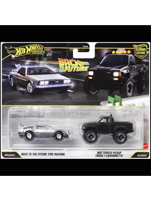 Hot Wheels Premium Döküm Model Araba Seti 1:64 Back To The Future DeLorean ve 1987 Toyota Pickup