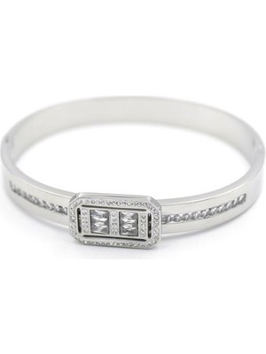 Esranın Dünyası Baget Taşlı Bilezik - Gümüş