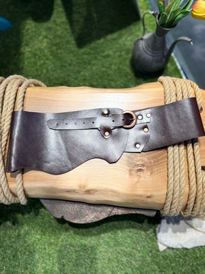 Yılday Gür Butik Loretta El Yapımı Hakiki Deri Bohem Korse Kemer - Standart Beden