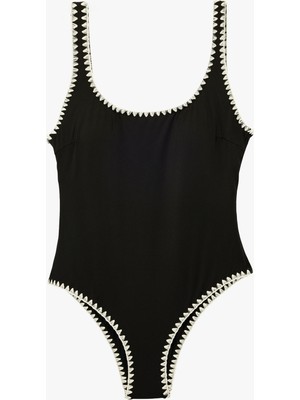 Koton U Yaka Kalın Askılı Kroşe Detaylı Mayo