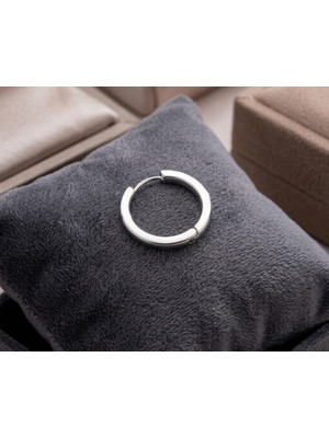 Silver Hunters Kalın Halka Gümüş Küpe 925 Ayar Gümüş Küpe