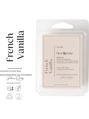 Fleur & Fume French Vanilla - Premium Wax Melt Tablet - Anında Yayılan Gurme Sıcaklık
