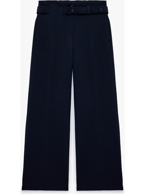 Koton Kemerli Düz Bol Paça Kumaş Pantolon