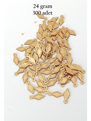 Esranın Dünyası Oya Abiye Bileklik Kolye Pleksi Metalik Plastik Pul Altın Renk 24 Gram 300 Adet - BNC550