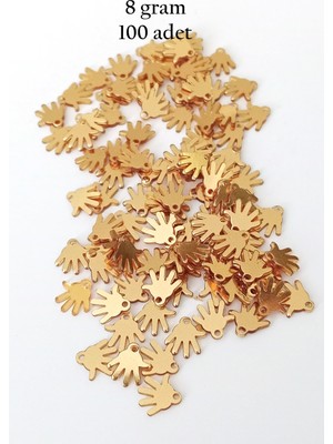 Esranın Dünyası Oya Abiye Bileklik Kolye Pleksi Metalik Plastik Pul Altın Renk 8 Gram 100 Adet - BNC485