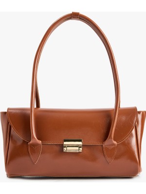 Koton Suni Deri Kapaklı Metal Aksesuarlı Omuz Çantası