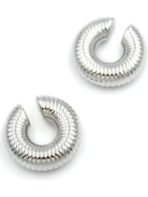 Esranın Dünyası Halka Kıkırdak Küpe - Gümüş