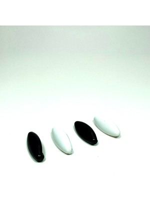 Esranın Dünyası 4 Adet Plastik Çengelli Eşarp ve Şal Iğnesi Siyah Beyaz 4 cm