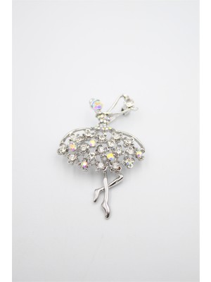 Esranın Dünyası Balerin Broş - Gümüş