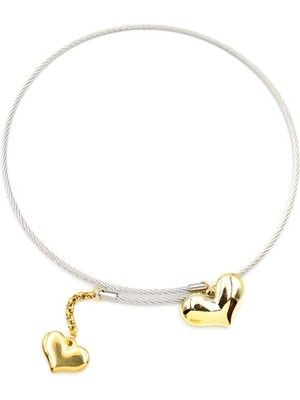 Esranın Dünyası Kalp Tasma Kolye - Gümüş