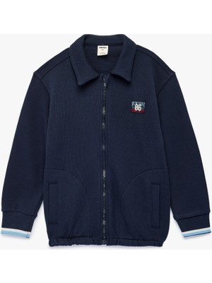 Koton Pamuklu Cepli Uzun Kollu Oversize Polo Yaka Fermuarlı Sweatshirt