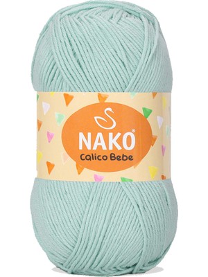 Ne Verelim Size 1 Adet Calico Bebe Pamuklu Bebek ve Battaniye Örgü Ipi 13281 Su Yeşili