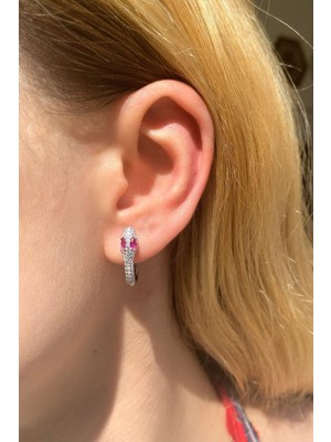 Spossy Silver Jewelry Yılan Halka Küpe