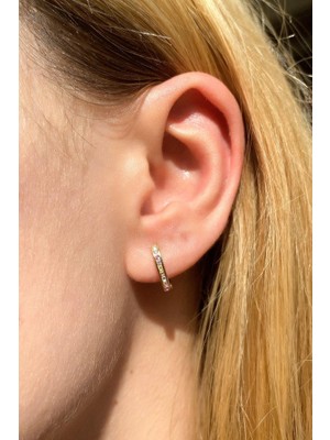 Spossy Silver Jewelry Mini Oval Halka Küpe