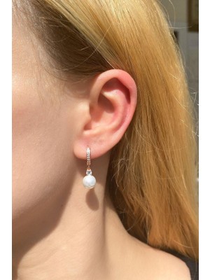 Spossy Silver Jewelry Sallantılı Inci Küpe